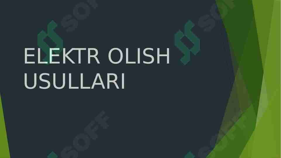 ELEKTR TA'MINOTI 1