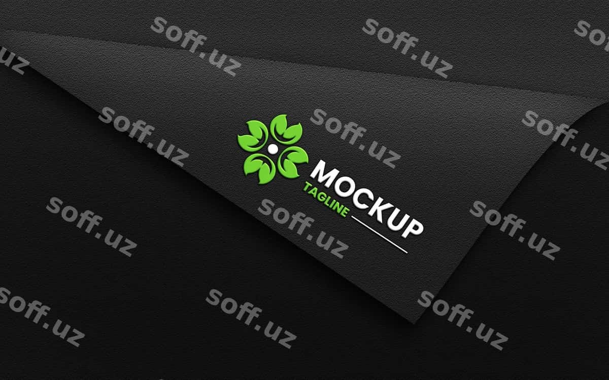 Chiziqlari ko‘tarilgan logotip namuna varaq | Embossed logo mockup paper 1