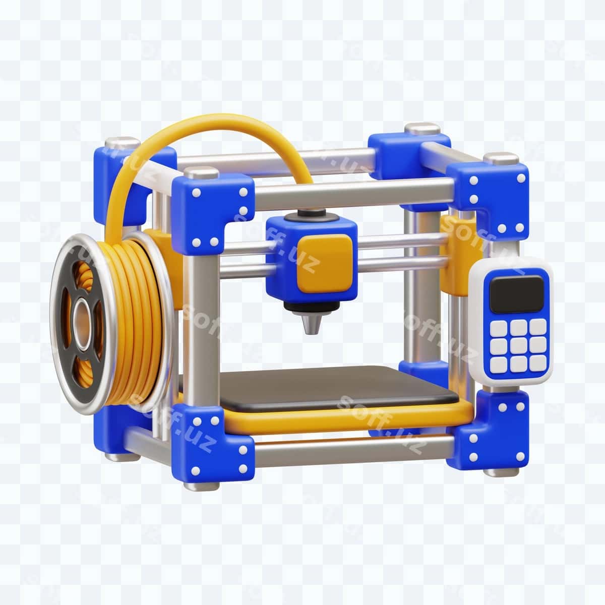 Yopiq 3D printer 3D illustratsiyasi | Enclosed 3d printer 3d illustration 1