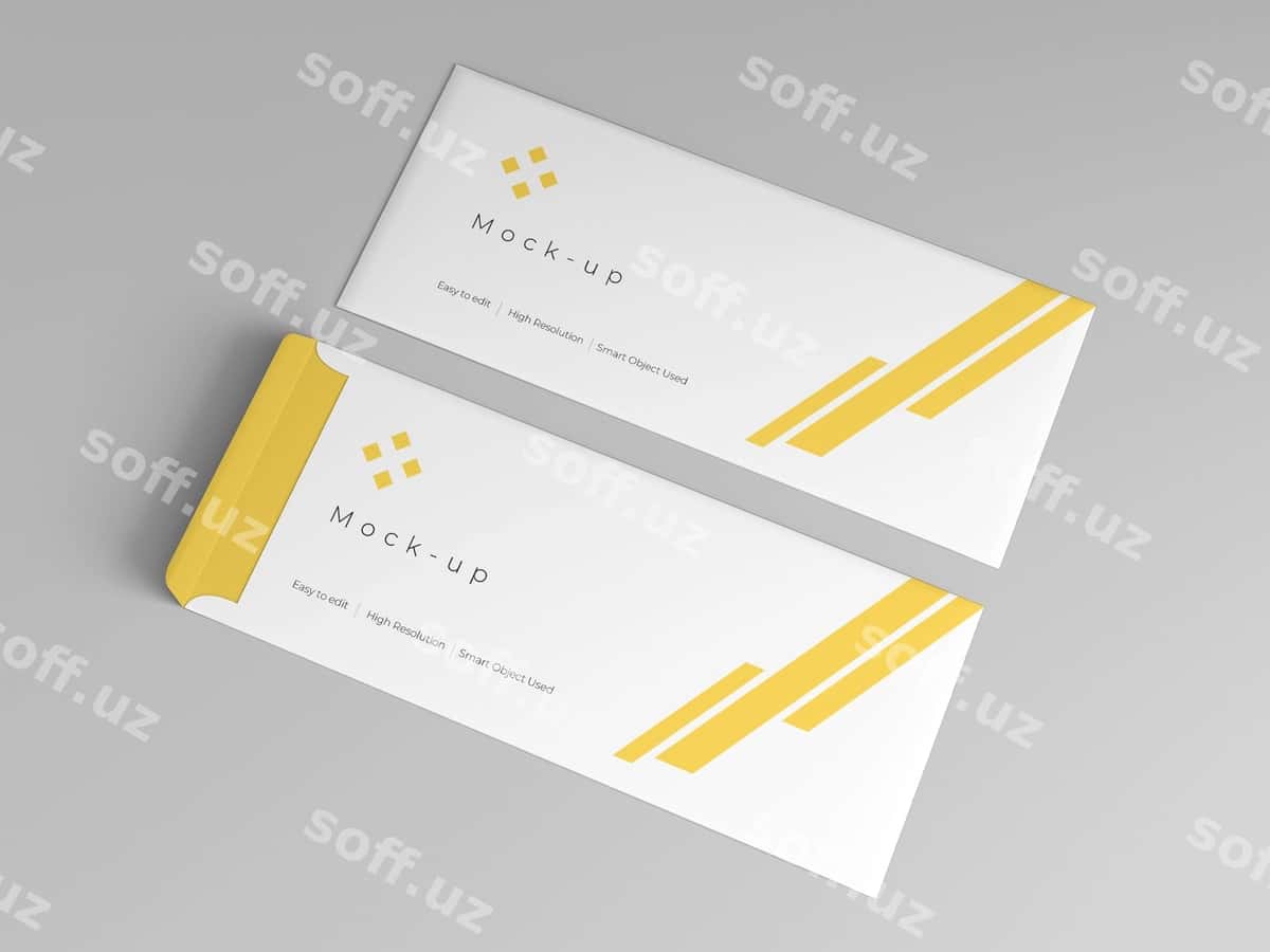 Konvert mockup shablon dizayni | Envelope mockup template design 1