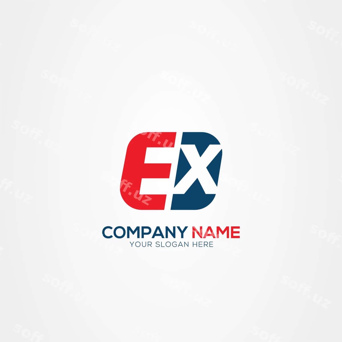 Ex kompaniyaning boshlang'ich logotip dizayni | Ex initial company logo design 1