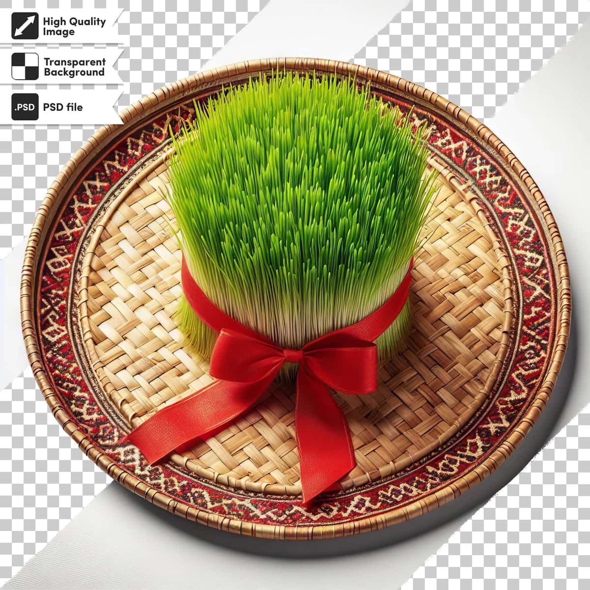Psd Navro'zni yangi bayramona yashil o't nihollari bilan tabriklayman | Psd congratulations nowruz with fresh festive green herb sprout 1