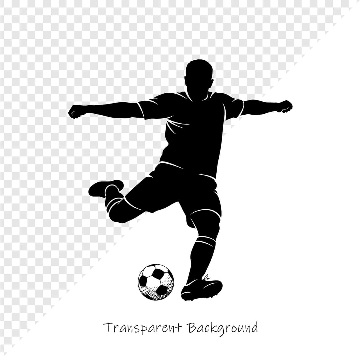 Futbolchi to'p siluetini tepmoqda | Soccer player kicking ball silhouette 1