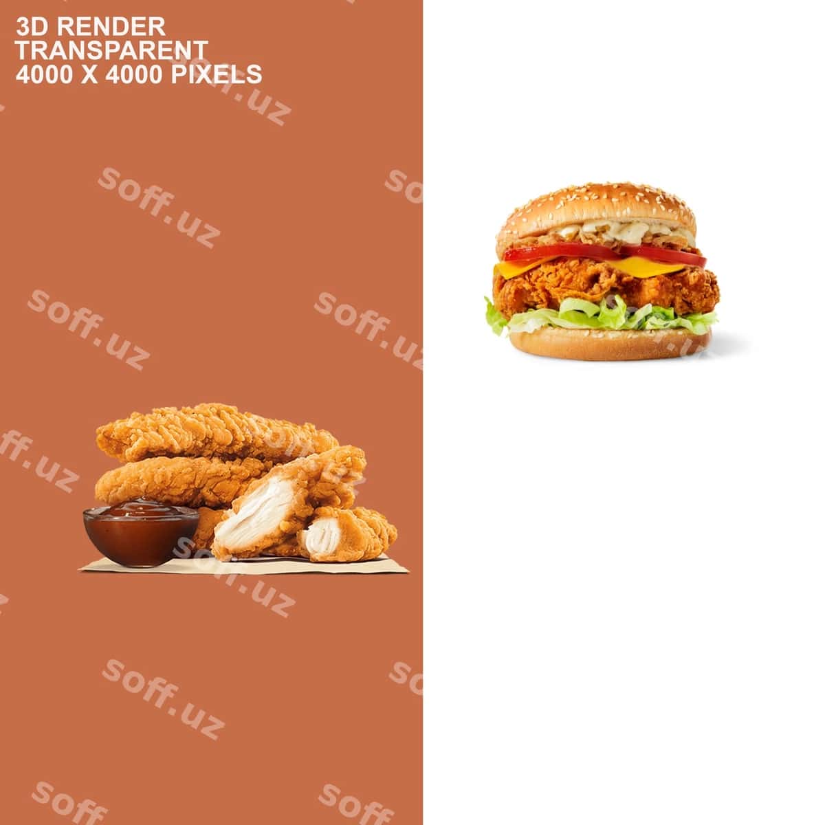 Tezkor ovqat shaffof orqa fon | Fast food transparent background 1