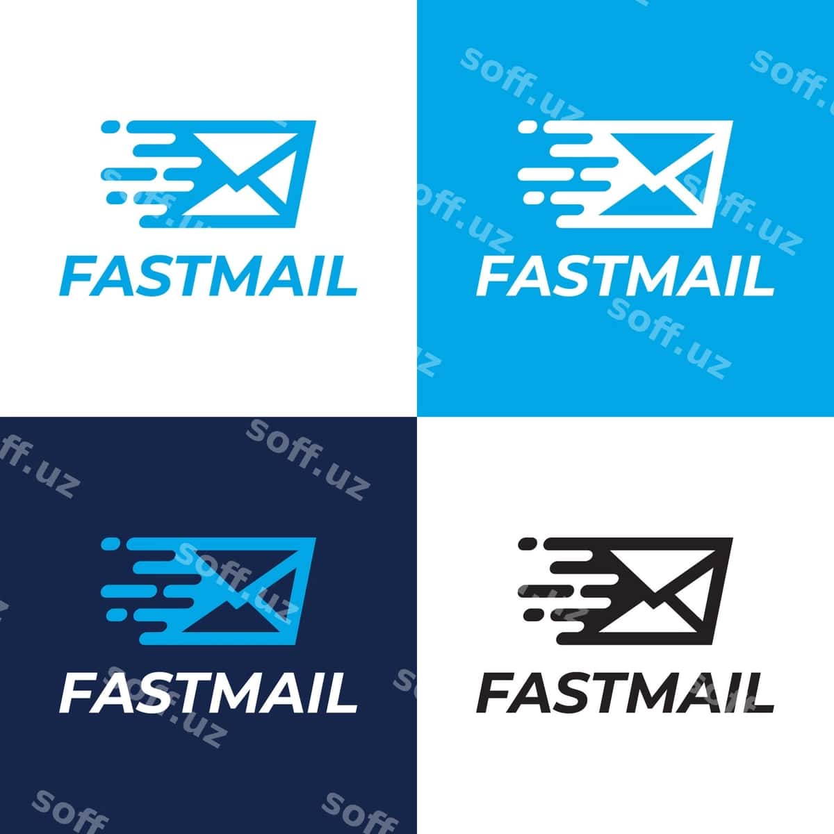 Tez pochta yetkazib berish logotipi shabloni | Fast mail delivery logo template 1