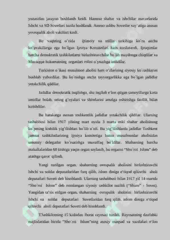 Turkistondа mustаbid sovet hokimiyatining о‘rnаtilishi vа ungа qаrshi qurolli hаrаkаt 2