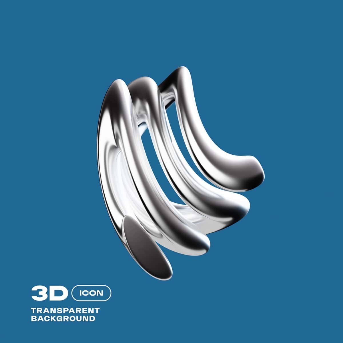 Mavhum xrom 3D illyustratsiyasi | Abstract chrome 3d illustration 1