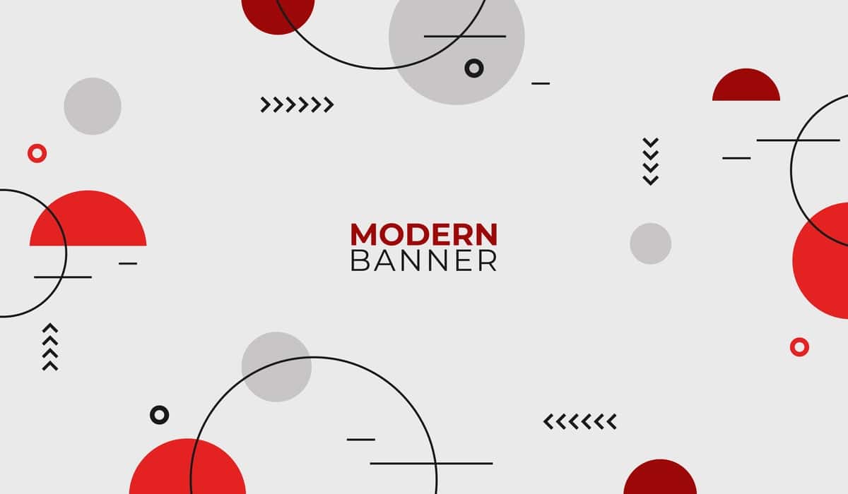 Qizil shakllar bilan zamonaviy fon dizayn shabloni | Modern background design template with red shapes 1