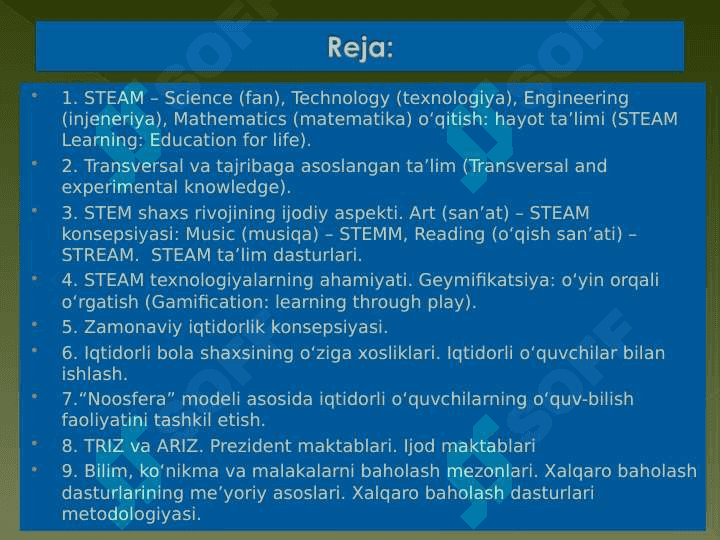 STEAM TAʼLIM IQTIDORLI OʻQUVCHILARNI OʻQITISH 2