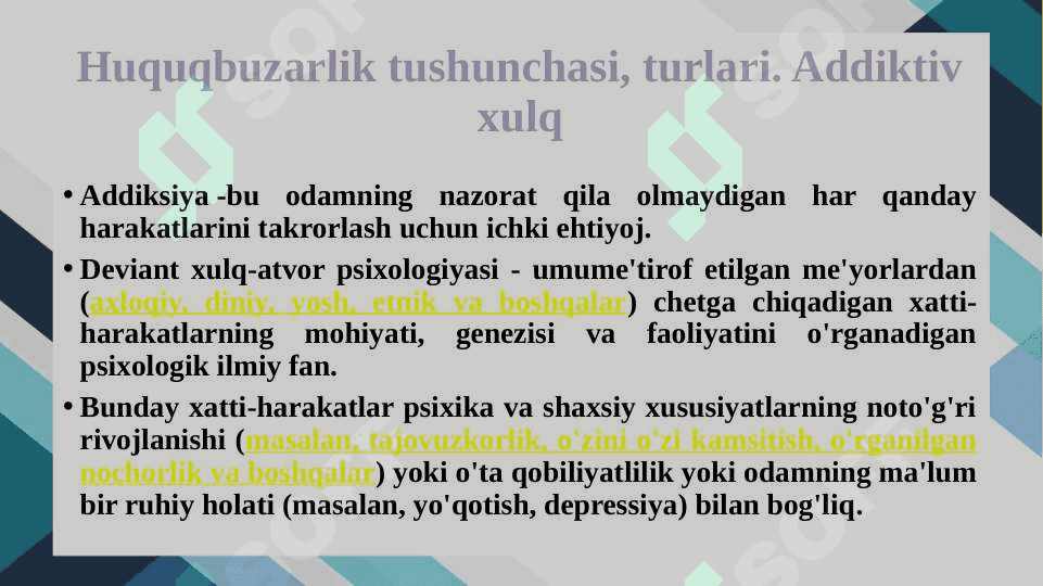 DEVIANT XULQ-ATVOR PSIXOLOGIYASI 3
