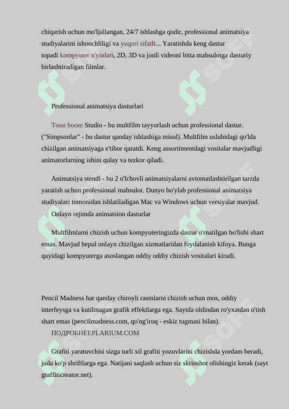 Animatsion dasturlar haqida umumiy ma`lumot 7