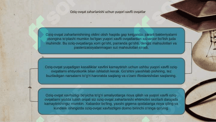 Ovqatdan zaharlanishlar va ularning profilaktikasi 7
