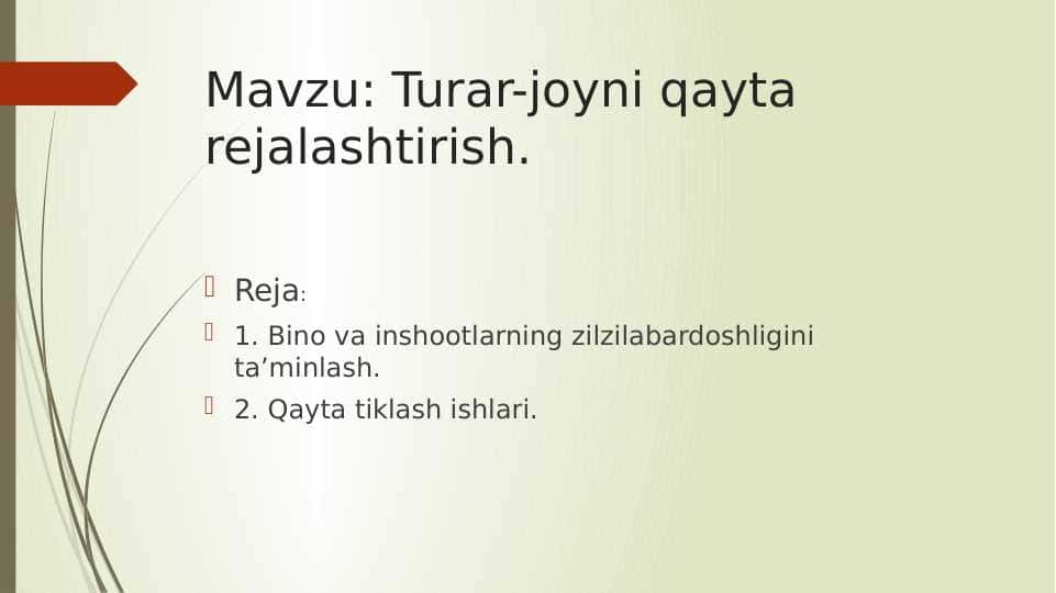 Turar joyni qayta rejalashtirish