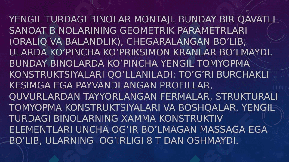 Bir qavatli sanoat binosini montaj qilish 6