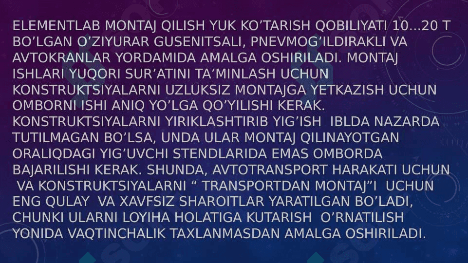 Bir qavatli sanoat binosini montaj qilish 8