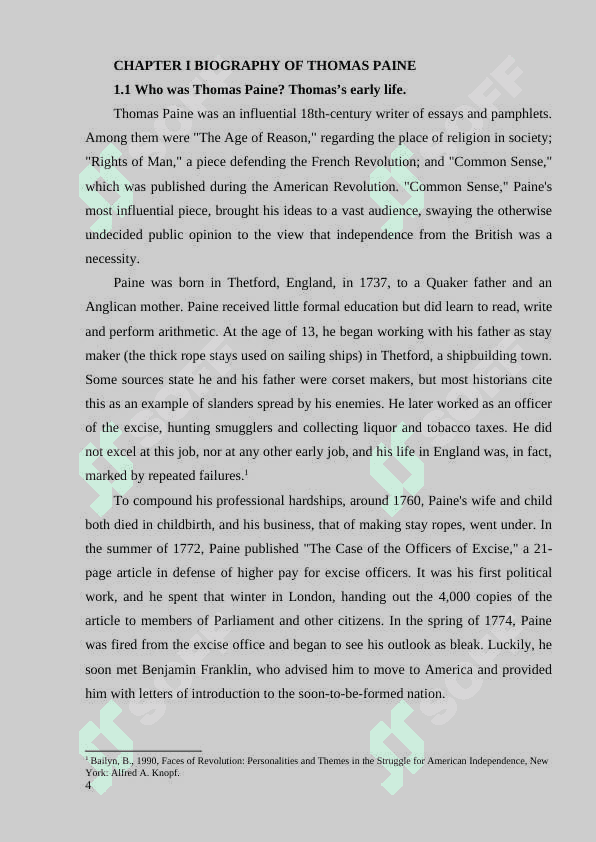 Central themes in early British literature Freedom in works of THOMAS PAINE 4