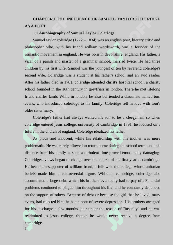 The aesthetic problem and Samuel Taylor Coleridge 3