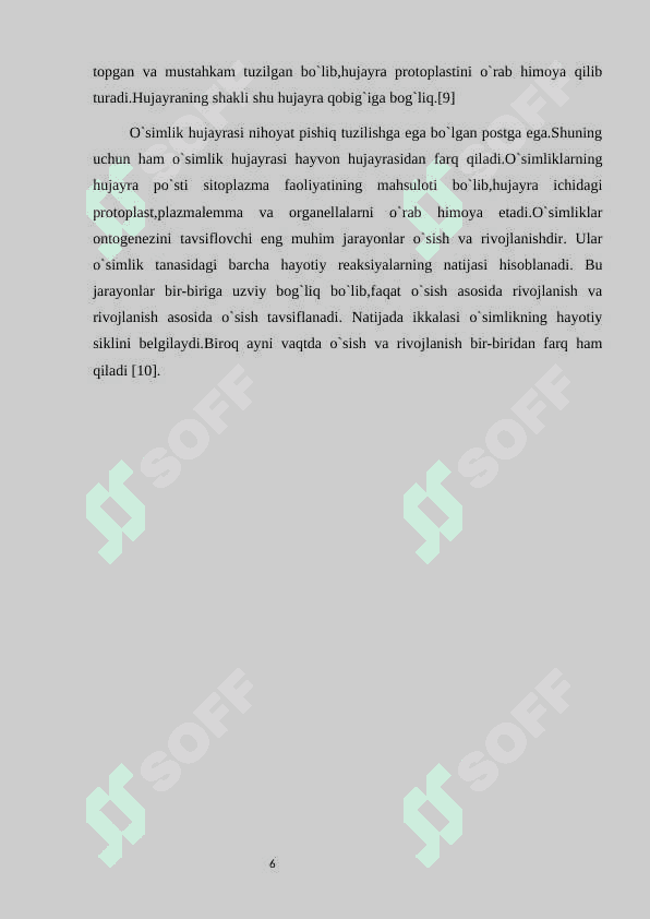 O`sish jarayonlarining boshqarish mexanizmi. Fitogormonlar. 6
