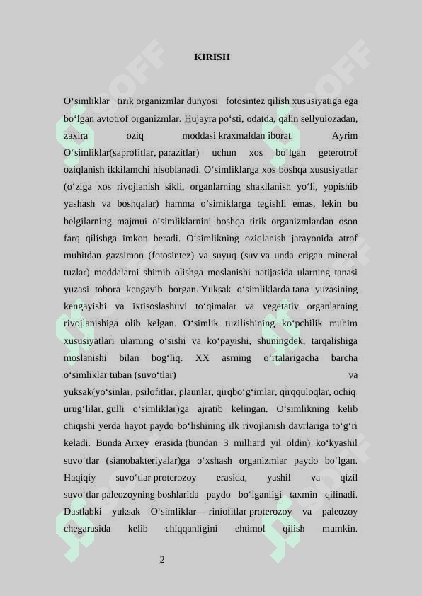 Plastida pigmentlari va ularni fotosintezdagi roli. 2
