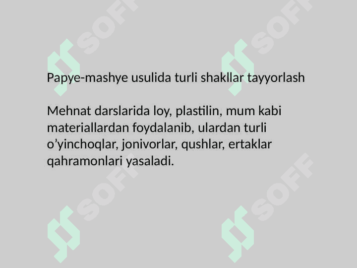 Papye-mashye tayyorlash texnologiyasi 2