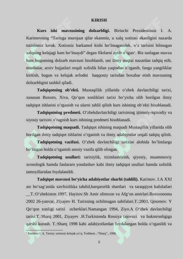 Mustaqillik yillarida o‘rta asrlar O‘zbek davlatchiligi tarixiga 2