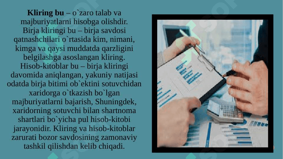 Birja bozorida kliring va hisob-kitoblar 3