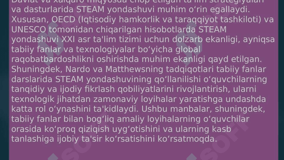 Tabiiy fanlar o‘qitishda STEAM yondashuvi 7