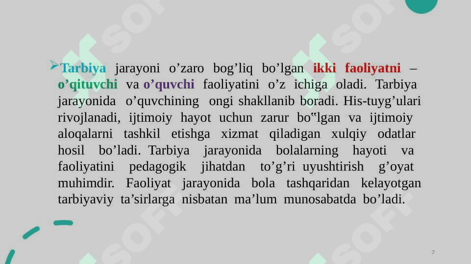 Tarbiya jarayonining mohiyati 7