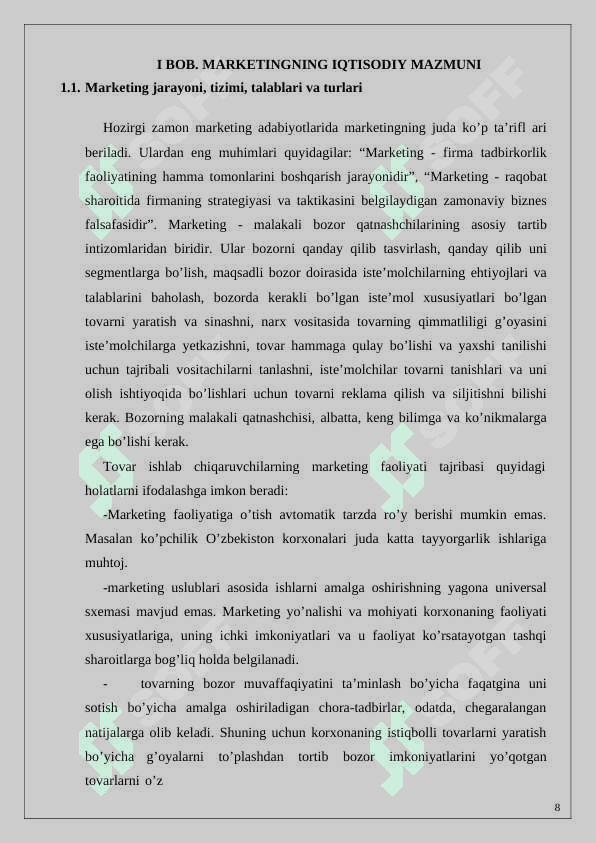 MARKETING VA UNING ASOSIY VAZIFALARI. 6