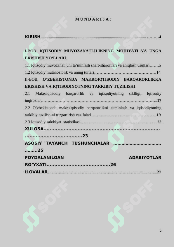 Iqtisodiy muvozanatlikning mohiyati va unga erishish yo’llari 2
