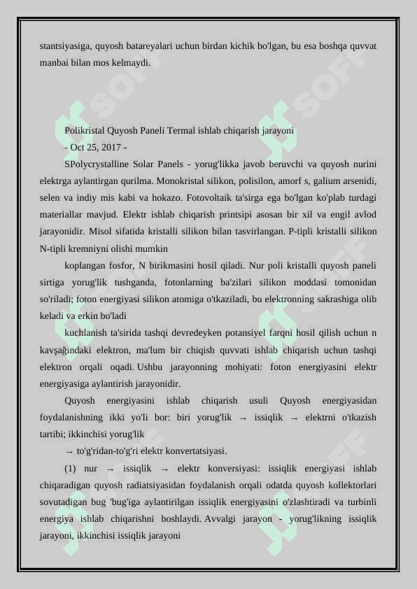 Alternativ Muqobil energiya olish va undan foydalanish 3