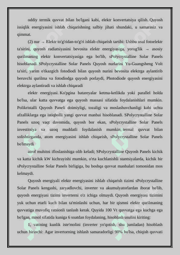 Alternativ Muqobil energiya olish va undan foydalanish 4