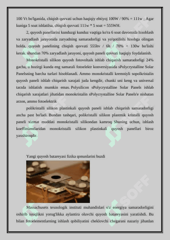 Alternativ Muqobil energiya olish va undan foydalanish 5