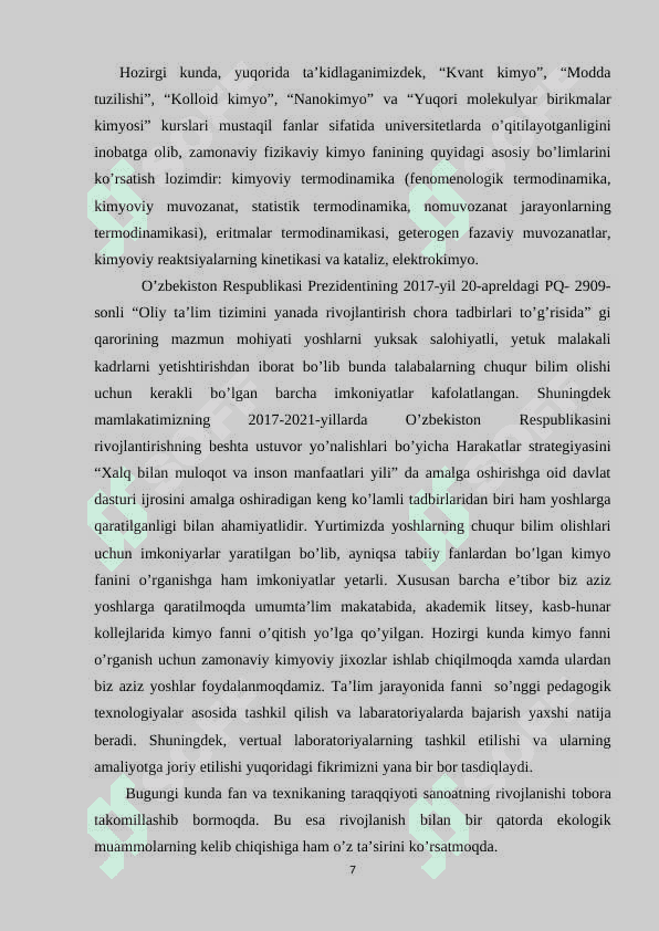 Reaksiya tezligining haroratga bog’liqligi kurs ishi 7