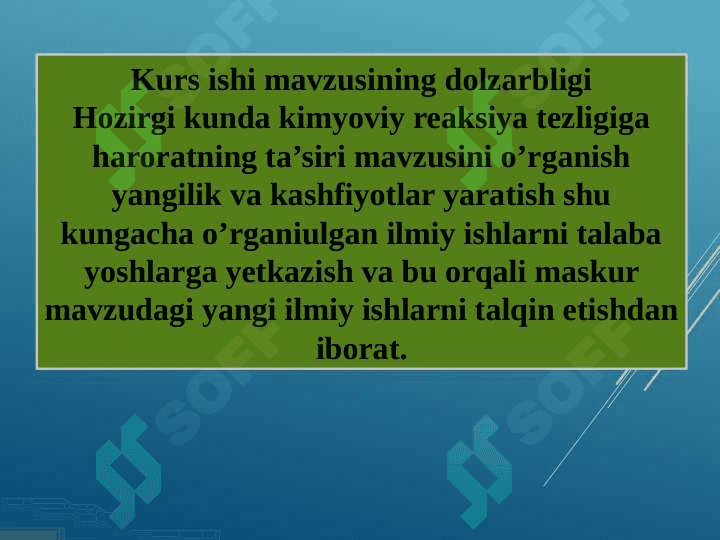 Reaksiya tezligining haroratga bogʻliqligi 3