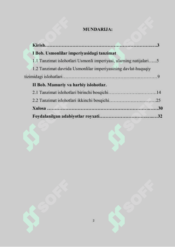 Usmoniylar imperiyasi kurs ishi 2