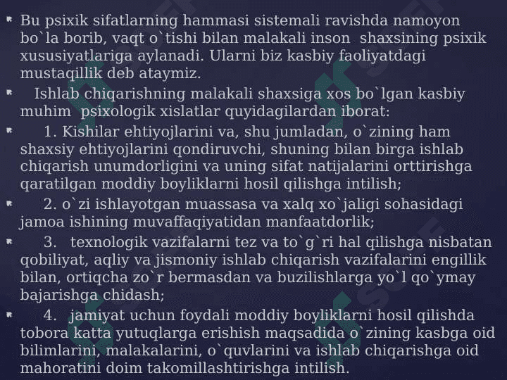 MUHANDISLIK PSIXOLOGIYASI MEHNAT PSIXOLOGIYASI SOHASI SIFATIDA 5