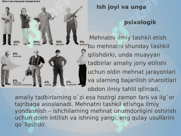 MUHANDISLIK PSIXOLOGIYASI MEHNAT PSIXOLOGIYASI SOHASI SIFATIDA 7