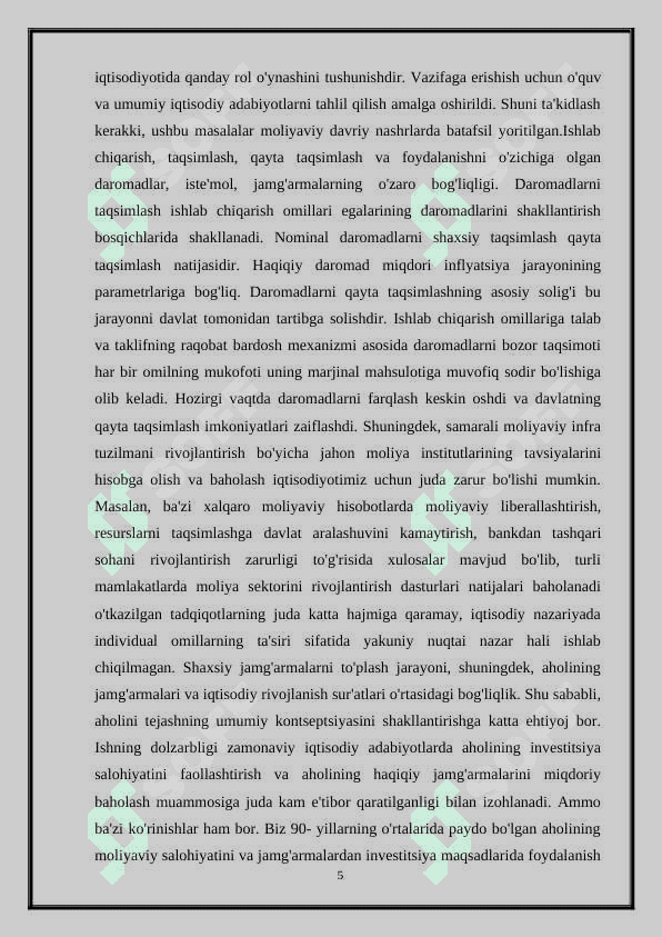 IQTISODIY JAMGʻARISH MOHIYATI VA MANBALARI 5