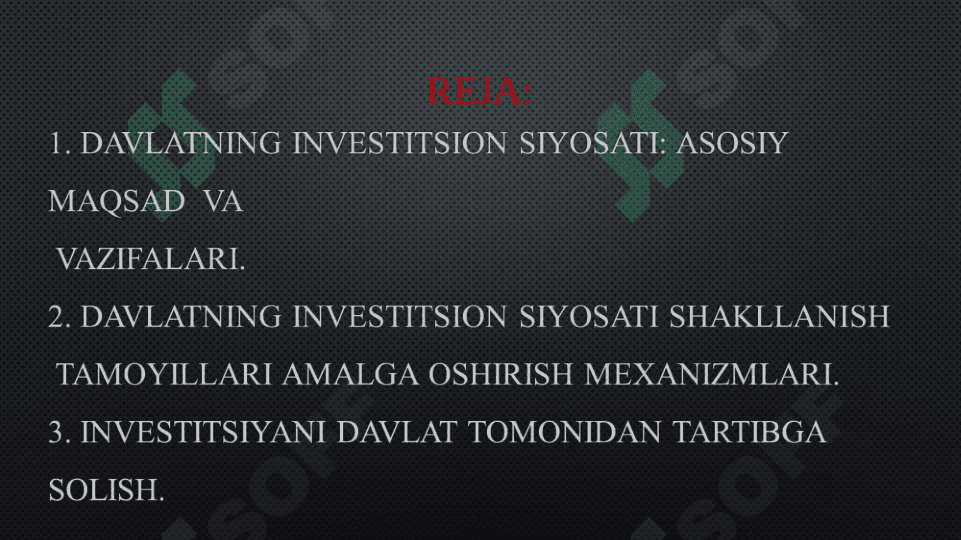 DАVLАTNING INVЕSTITSIУА SIУОSАTI. 2