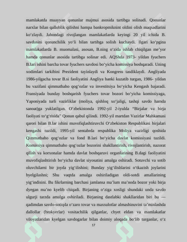 Birja-bozor infrastrukturasining asosiy bo’g’ini sifatida. 7