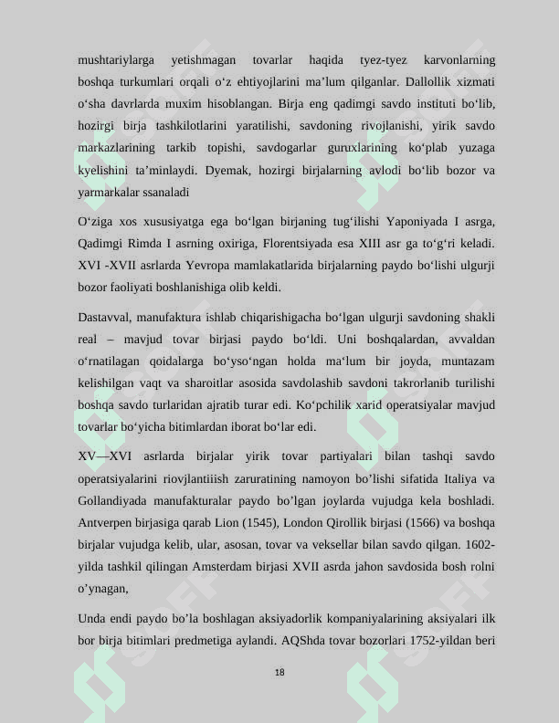 Birja-bozor infrastrukturasining asosiy bo’g’ini sifatida. 8