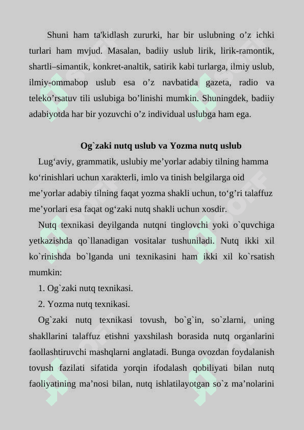 Hozirgi o’zbеk adabiy tilining og’zaki va yozma nutq uslubi haqida 4