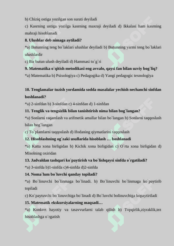 Matematika fanidan testlar (40 ta) 3