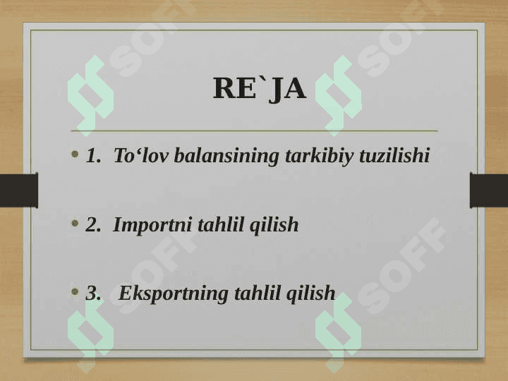 TO‘LOV BALANSINING IQTISODIY TAHLILI 2
