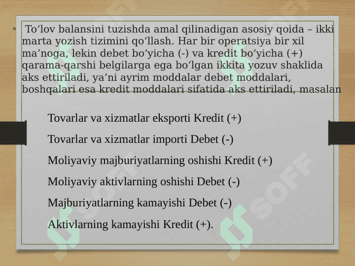 TO‘LOV BALANSINING IQTISODIY TAHLILI 5