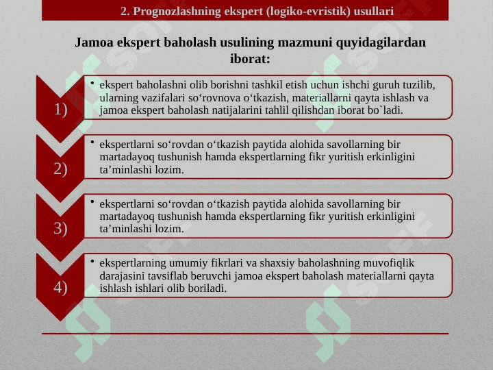 Ijtimoiy-iqtisodiy jarayonlarni prognozlash usullari 8