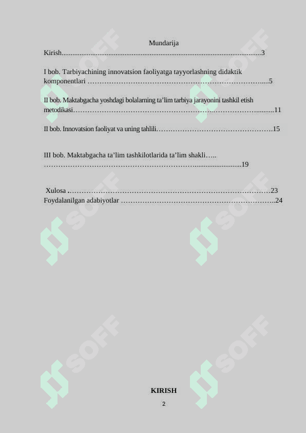 Mashg‘ulotga tarbiyachining innovatsion yondashuvi 2