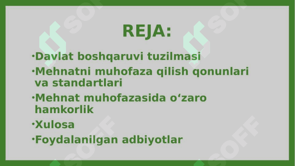Mehnatni Muhofaza Qilish Davlat Boshqaruvi Tuzilmasi 2