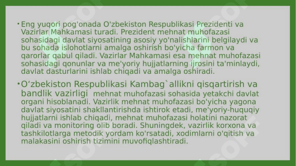 Mehnatni Muhofaza Qilish Davlat Boshqaruvi Tuzilmasi 4